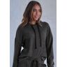 LASCANA Hoodie »-Kapuzensweatshirt«, meliert mit Bindeband und überschnittene... anthrazit-meliert  36/38