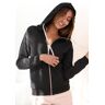 LASCANA Kapuzensweatjacke »Sweatshirtjacke mit Details in Roségoldfarben«,... schwarz  32/34