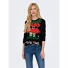 ONLY Weihnachtspullover »ONLXMAS SELFIE LS O-NECK BOX KNT« Night Sky Pattern:Green Jacket/Poppy Red/Black/Frosted Almond Glitter  M (38)