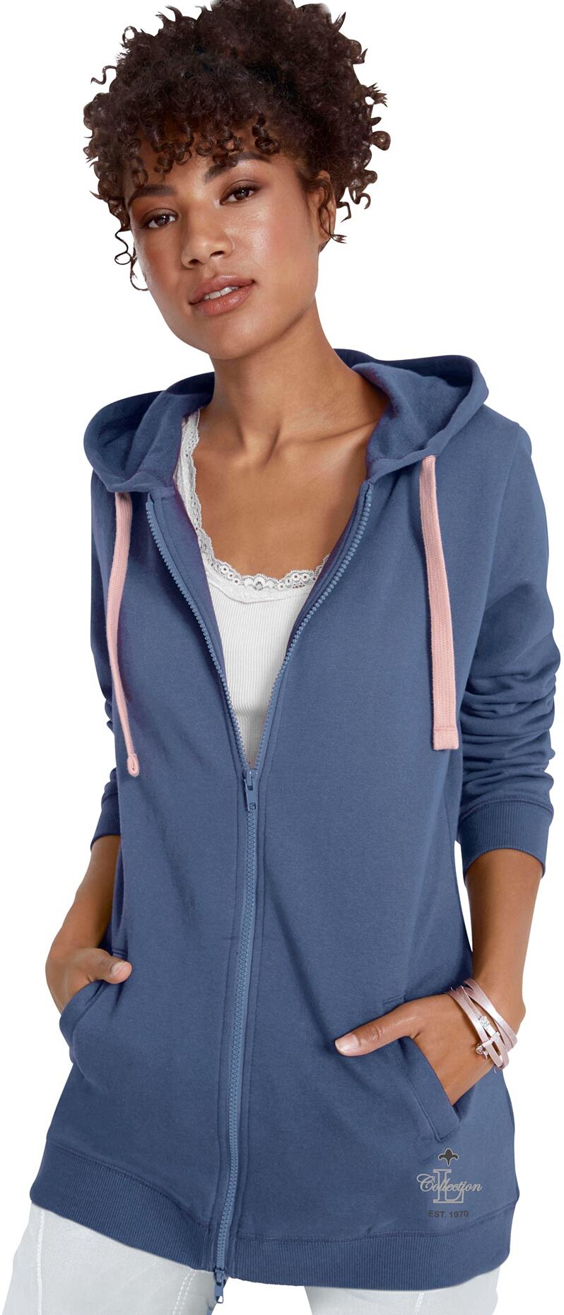 Casual Looks Shirtjacke »Sweatjacke« blau  36 38 40 42 44 46 48 50 52 54