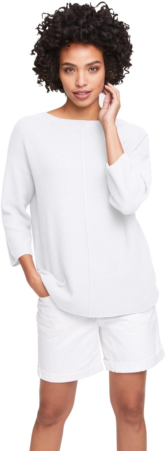 LINEA TESINI by Heine Strickpullover »Oversized Pullover« weiss  34 36/38 40/42 44/46 48/50