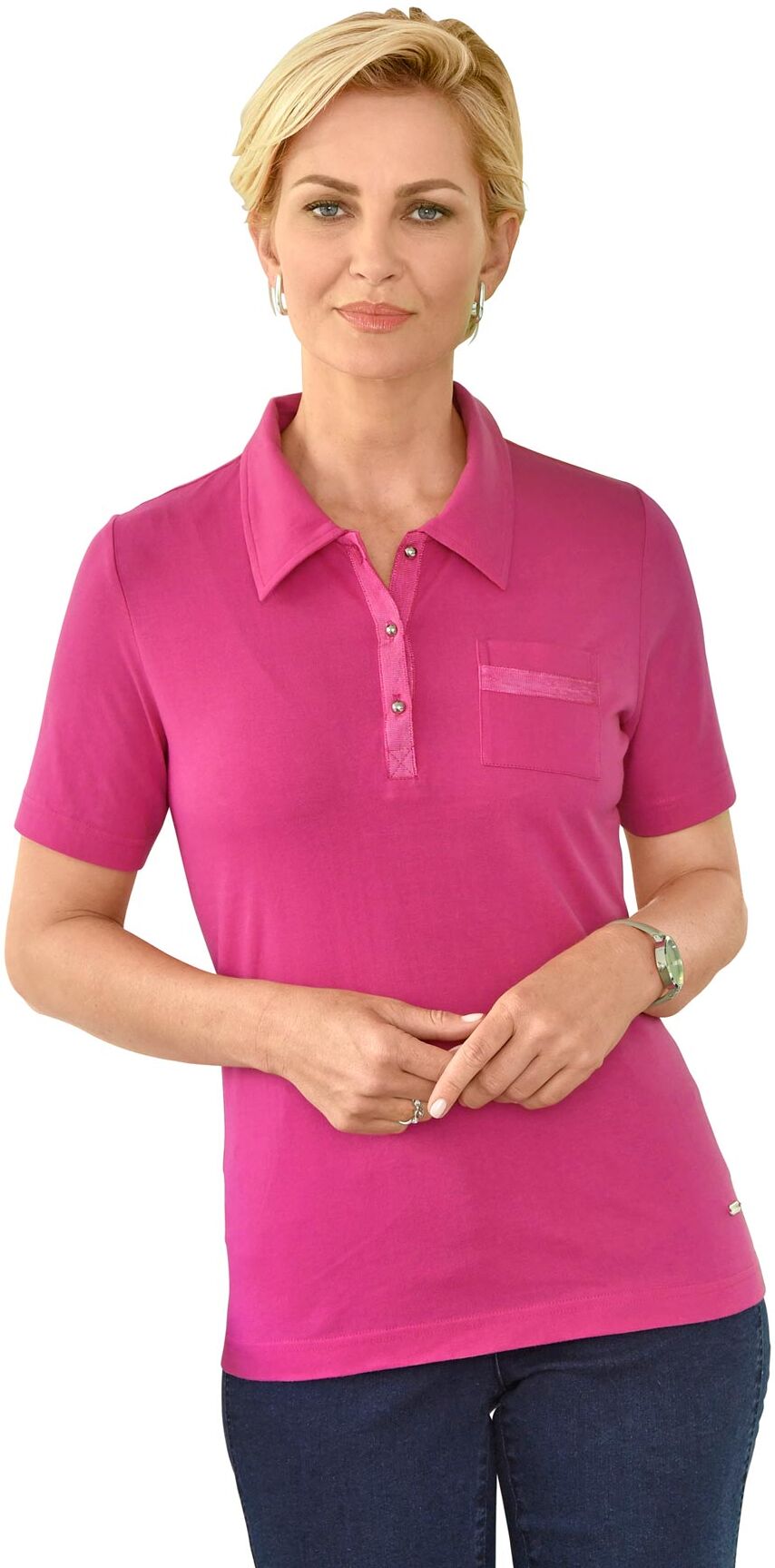 Casual Looks Poloshirt »Poloshirt« Floral Pink  38 40 42 44 46 48 50 52 54