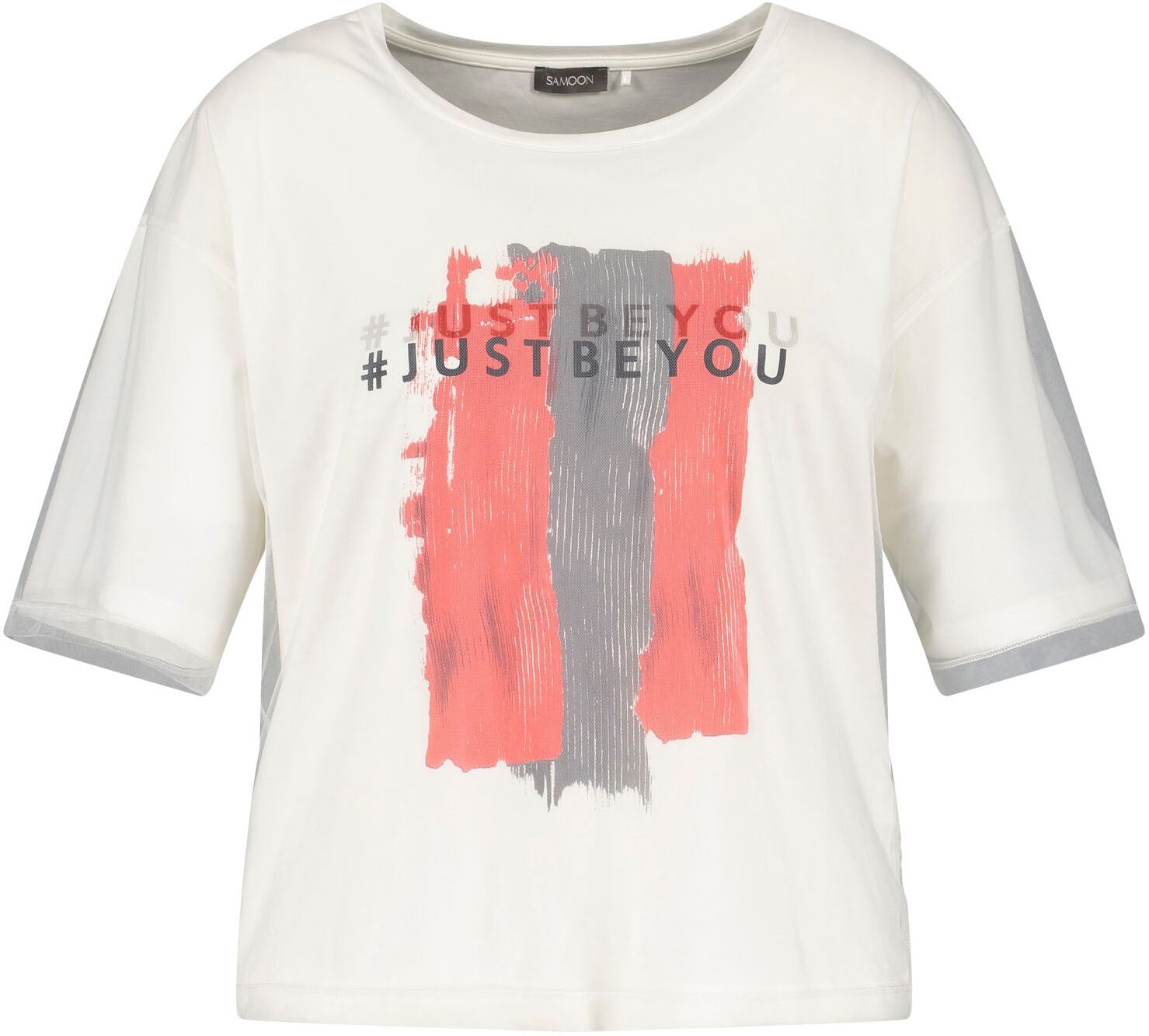 Samoon 3/4-Arm-Shirt »3/4 Arm«, mit "just be you" Aufdruck weiss  42 44 46 48 50 52 54