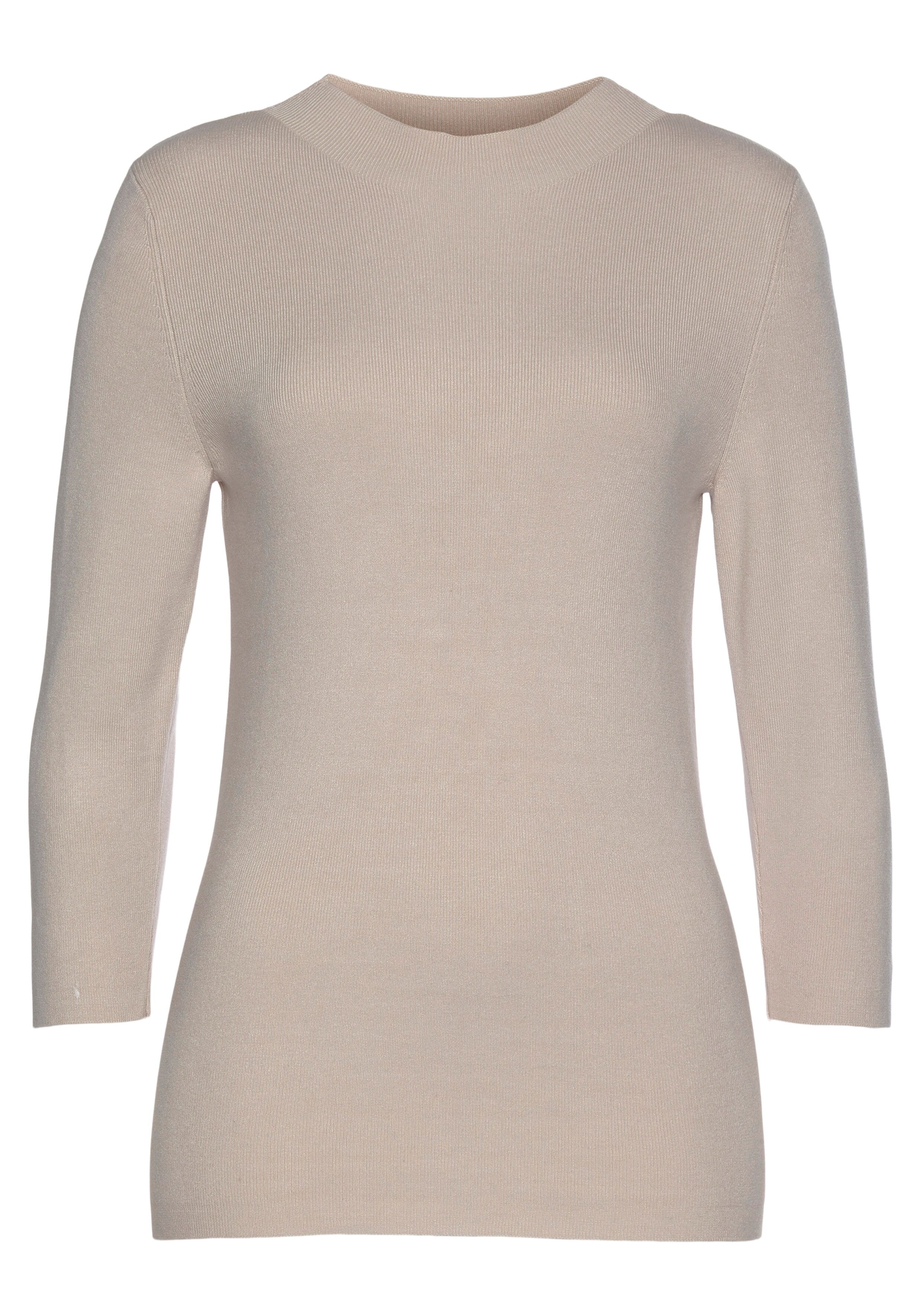 LASCANA 3/4 Arm-Pullover, in leichter Strickqualität beige Größe 32/34 36/38 40/42 44/46