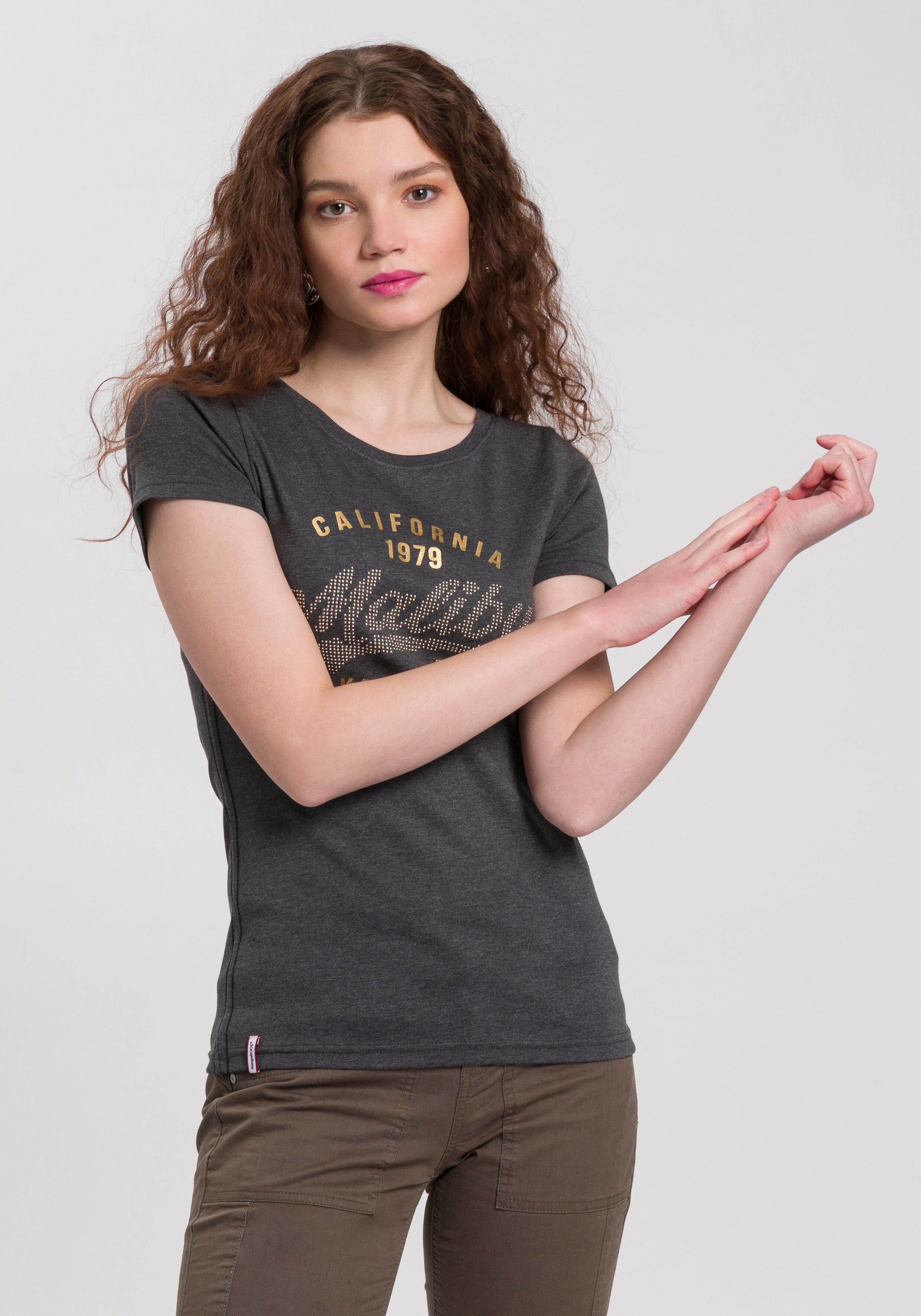 KangaROOS T-Shirt, mit grossem Logodruck im Retro-Look - NEUE KOLLEKTION grau Größe 32/34 (XS) 36/38 (S) 40/42 (M) 44/46 (L) 48/50 (XL) 52/54 (XXL)