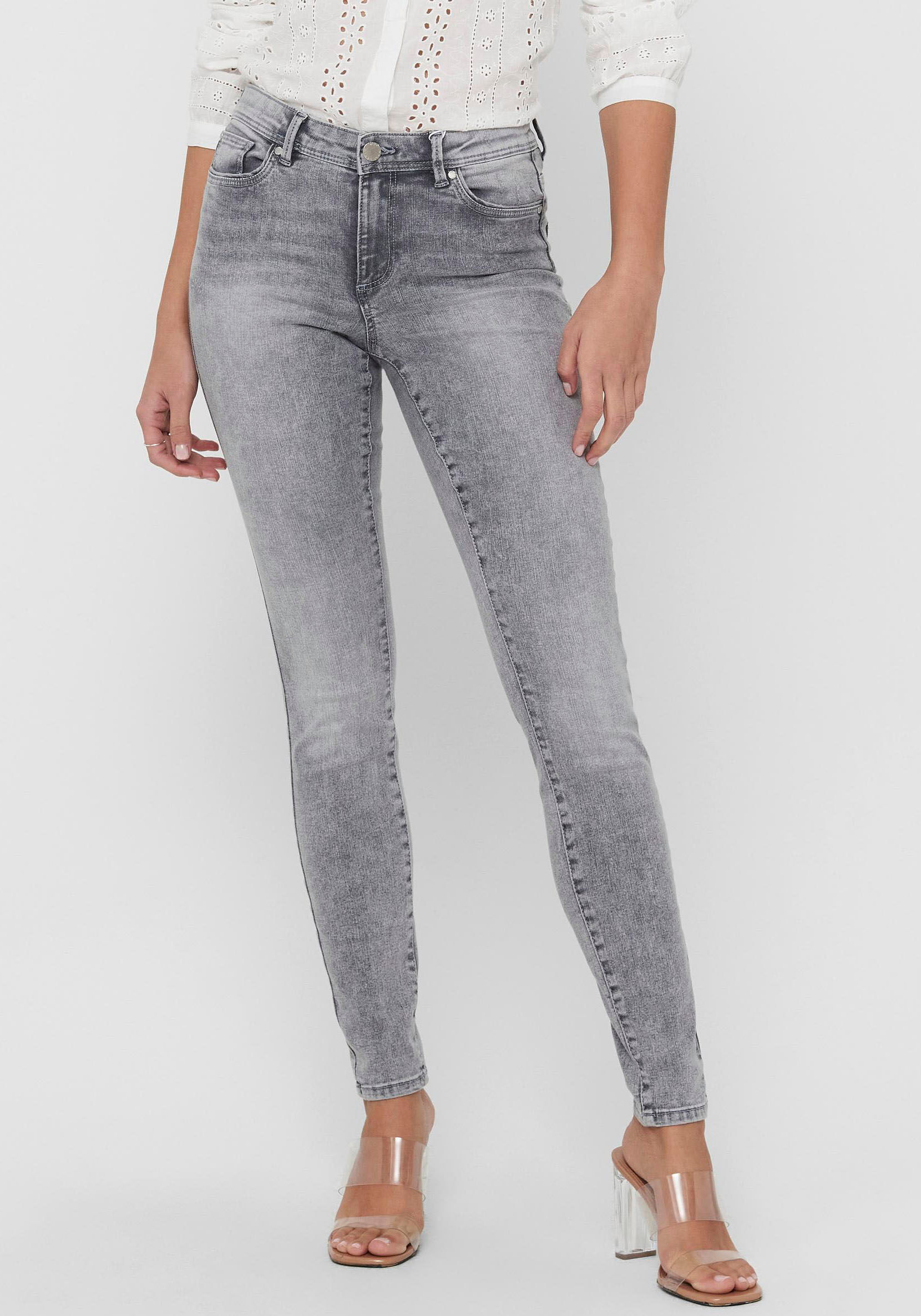 Only Skinny-fit-Jeans »ONLWAUW« grau Größe L M S XL XS