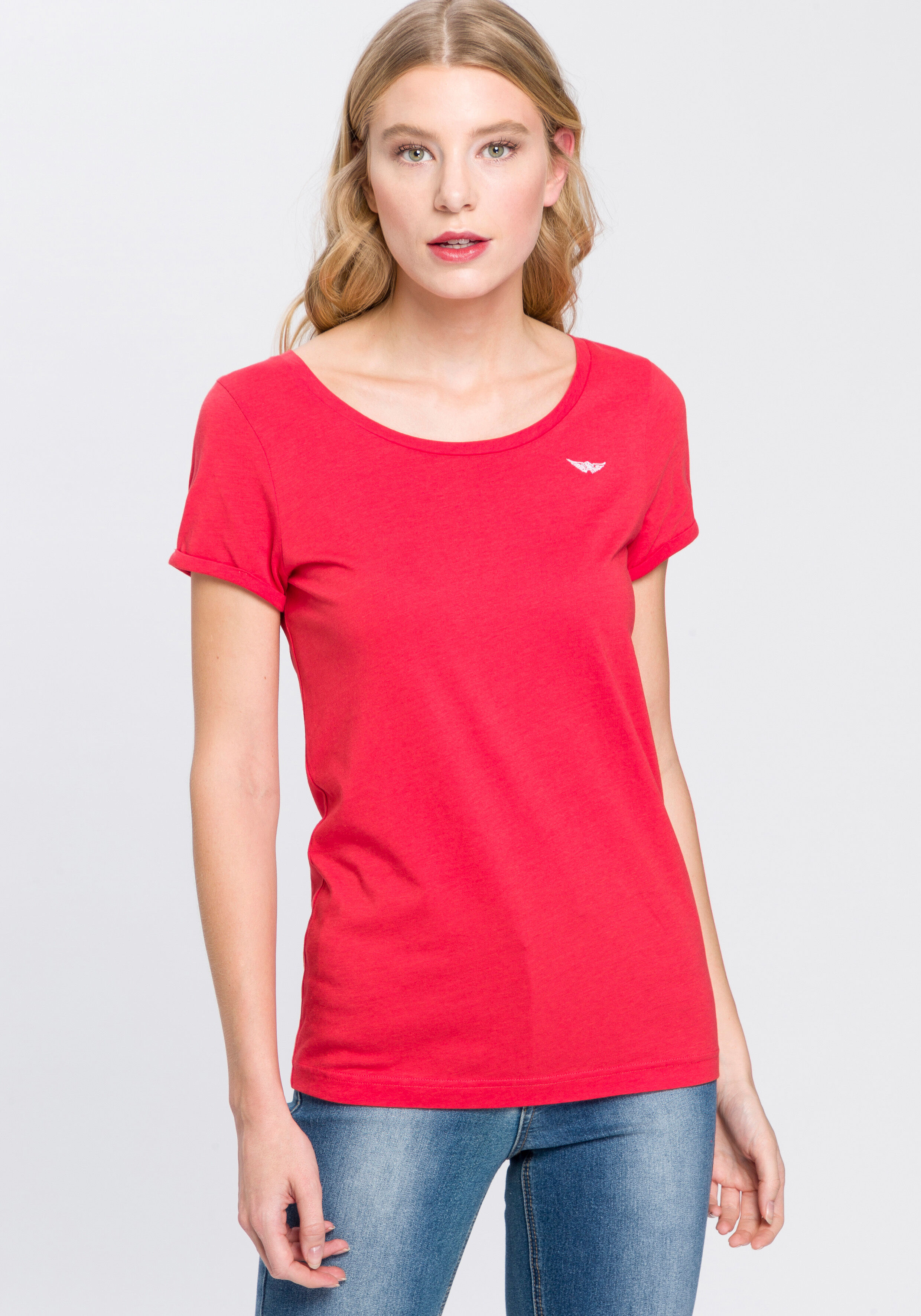 Arizona T-Shirt, mit Logo-Stickerei rot Größe 32/34 36/38 40/42 44/46 48/50 52/54