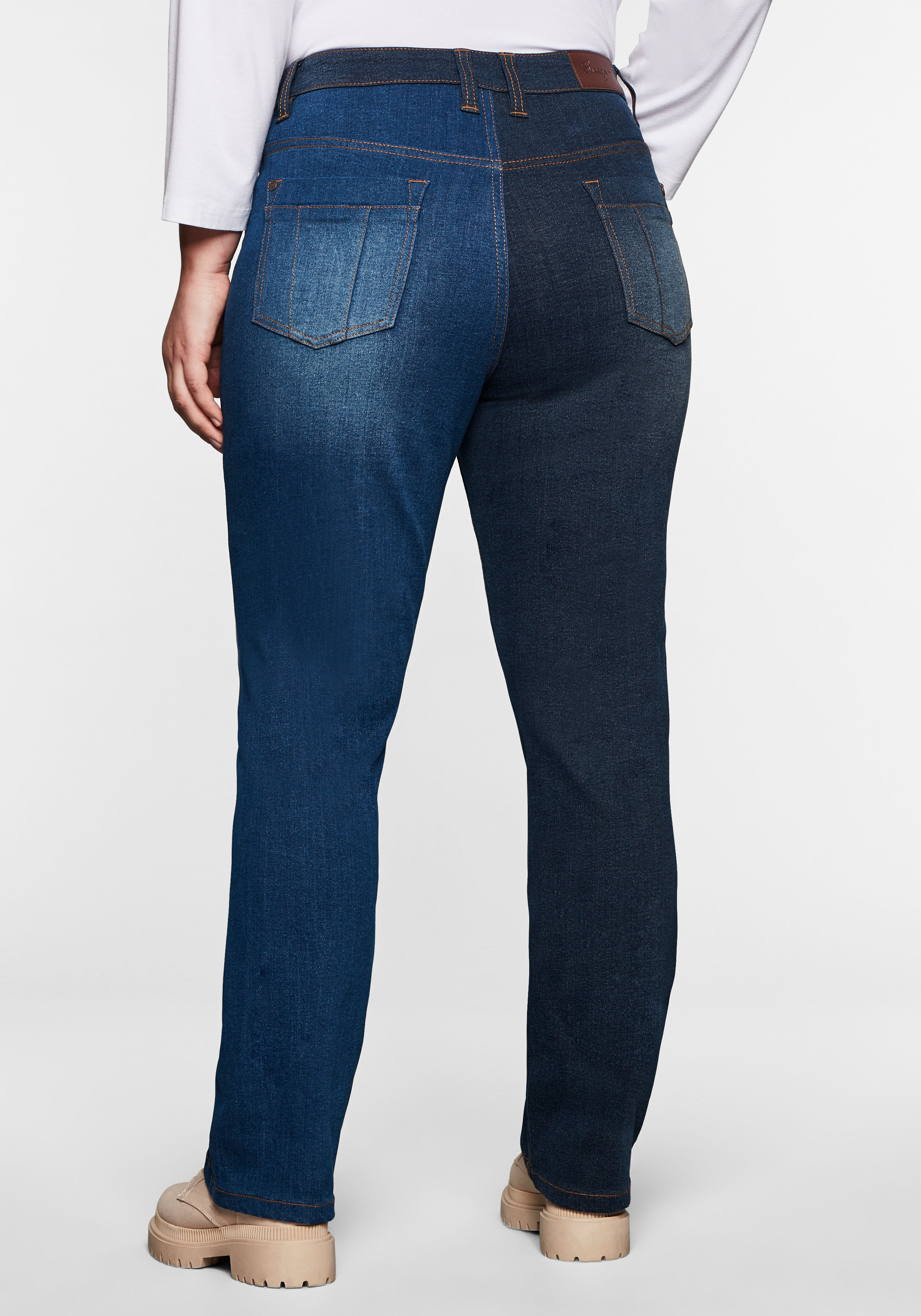 Sheego Gerade Jeans, in Multicolor-Optik blau Größe 40 42 44 46 48 50 52 54 56 58