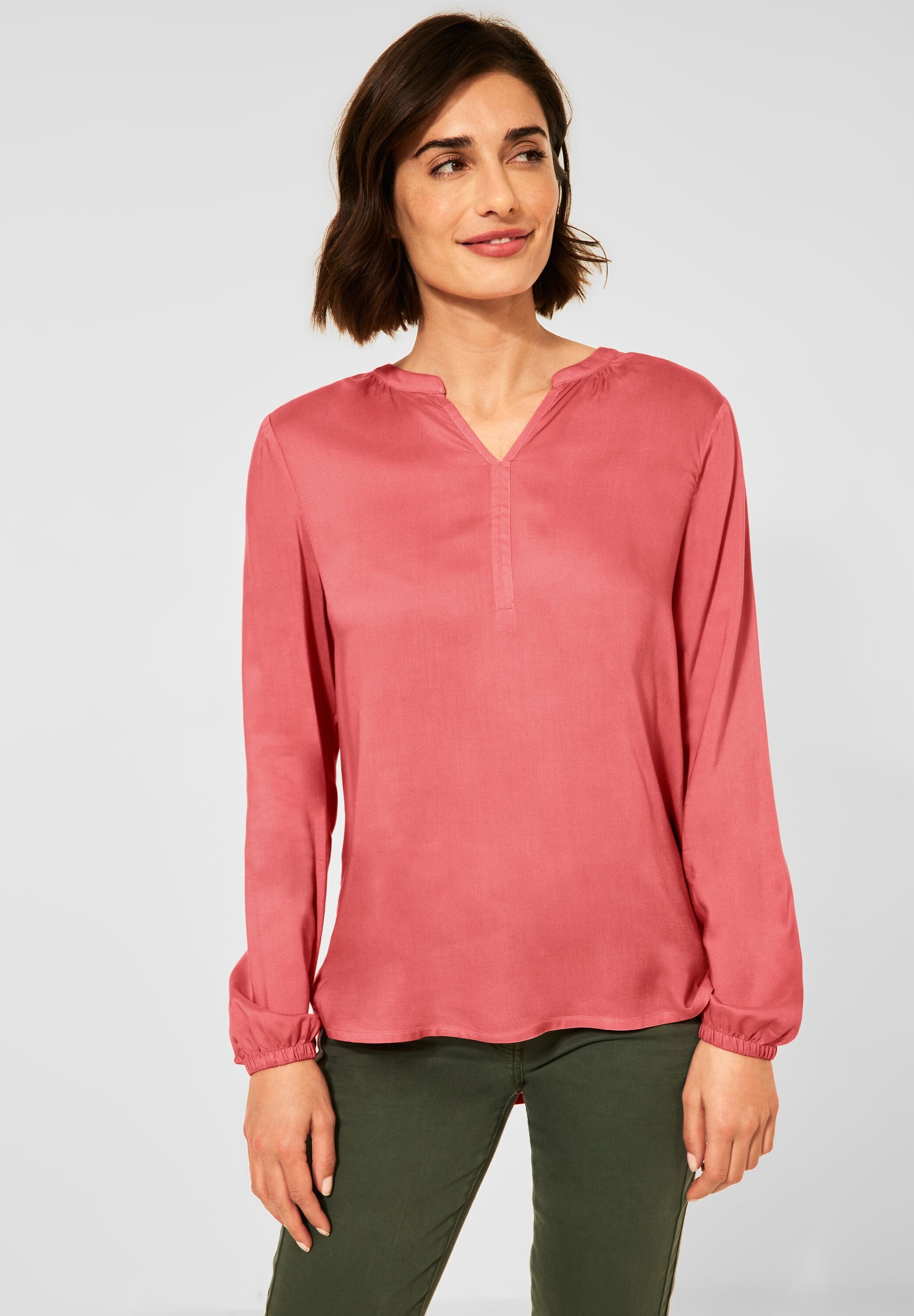 Cecil Langarmbluse, in Unifarbe rosa Größe L (42) M (40) S (38) XL (44) XS (36) XXL (46)