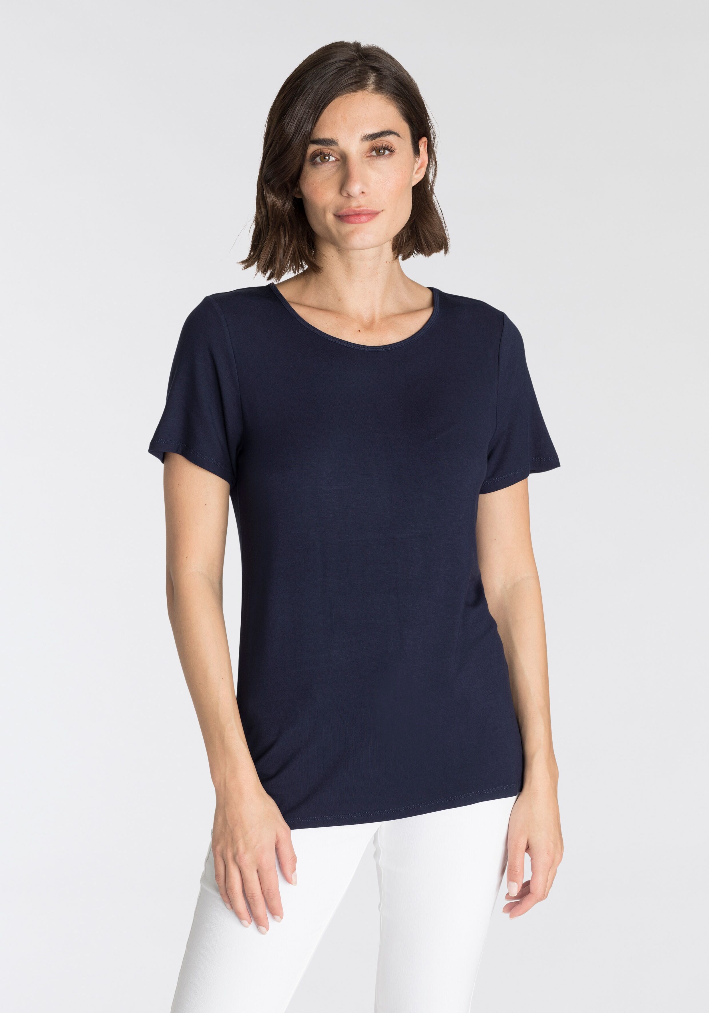 GOODproduct T-Shirt, nachhaltig aus LENZING™ ECOVERO™ Viskose blau Größe 36 38 40 42 44 46 48