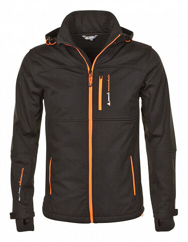 Peak Mountain Herrenjacke softshell, schwarz/orange