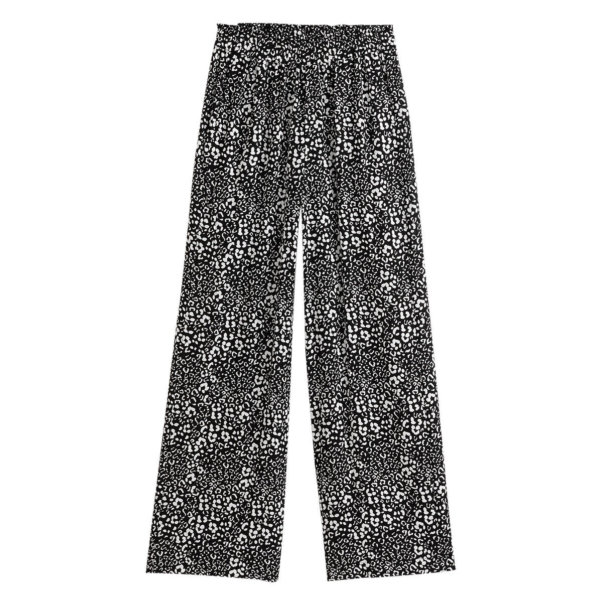 LA REDOUTE COLLECTIONS Weite Hose mit Animal-Print SCHWARZ