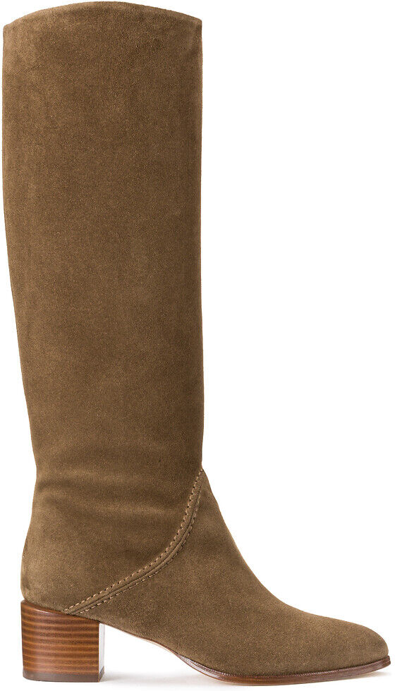 VANESSA BRUNO Stiefel mit breitem Absatz, Veloursleder BRAUN