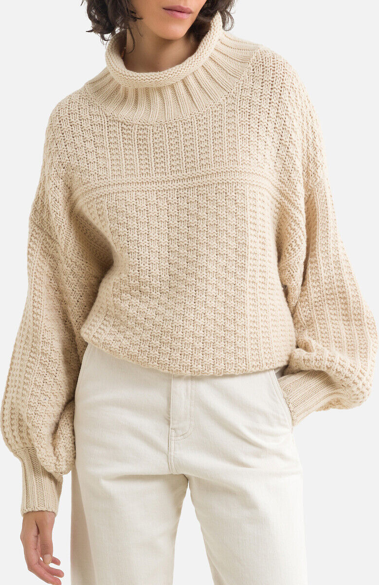 SESSUN Strickpullover LONDONDERRY mit Stehkragen BEIGE