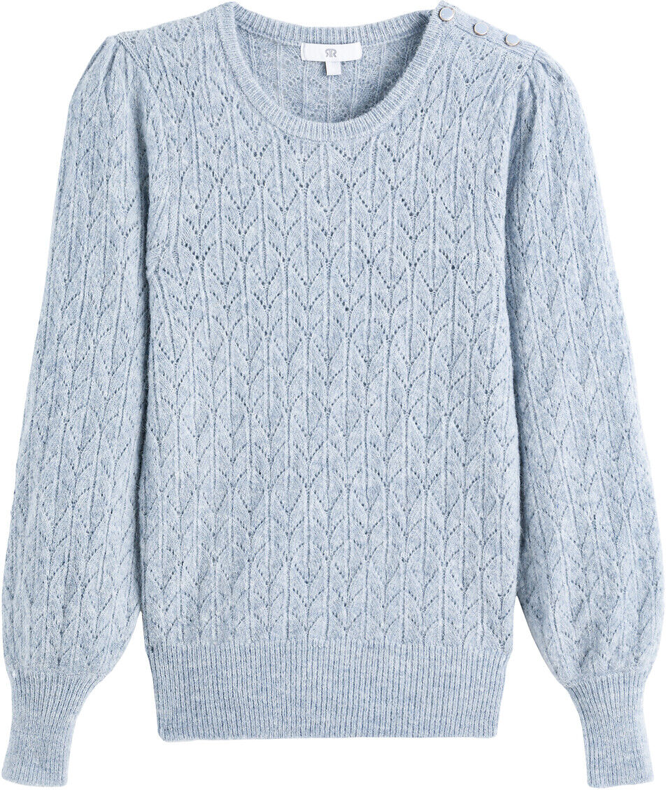 LA REDOUTE COLLECTIONS Pullover mit rundem Ausschnitt und Pointelle-Muster WEISS;VIOLETT;BLAU