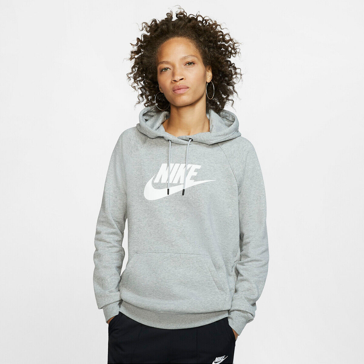 NIKE Kapuzensweatshirt Essential, Logo-Print GRAU