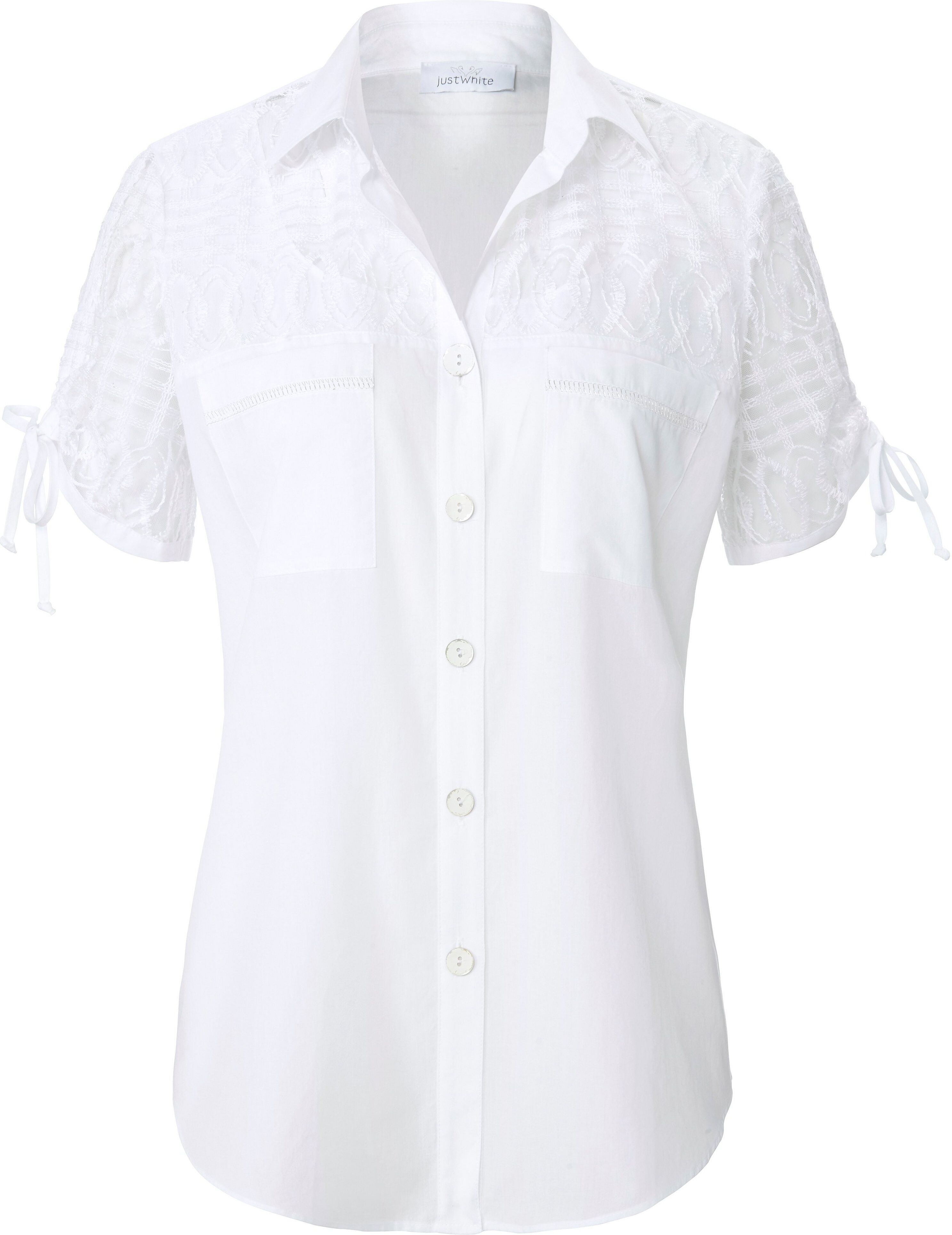 Just White Bluse Just White weiss Damen 38