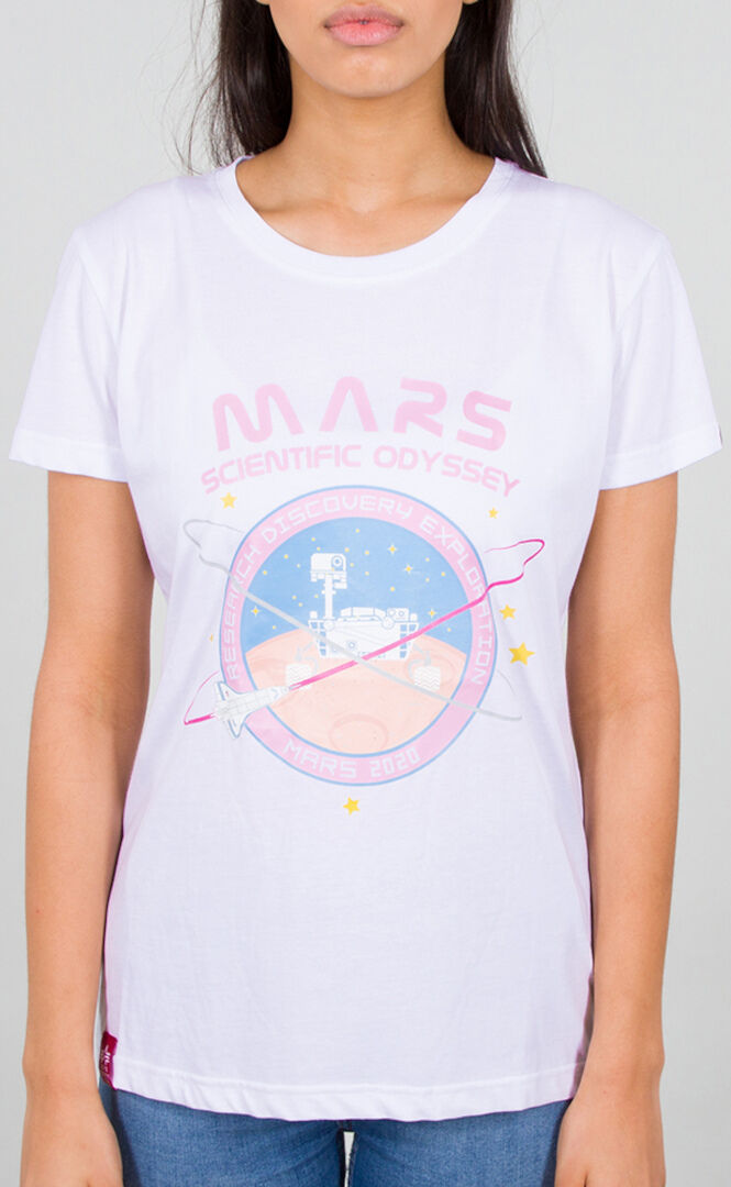 Alpha Industries Mission To Mars Damen T-Shirt L Weiss