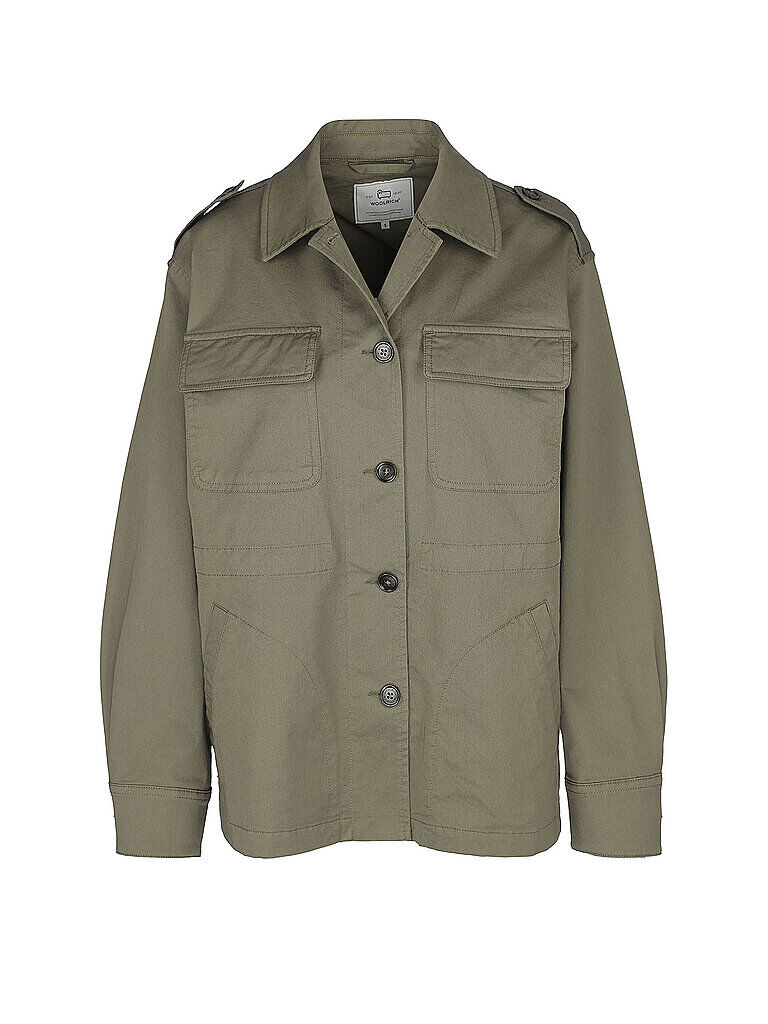 WOOLRICH Fieldjacket - Overshirt olive   Damen   Größe: M   WWOS0060