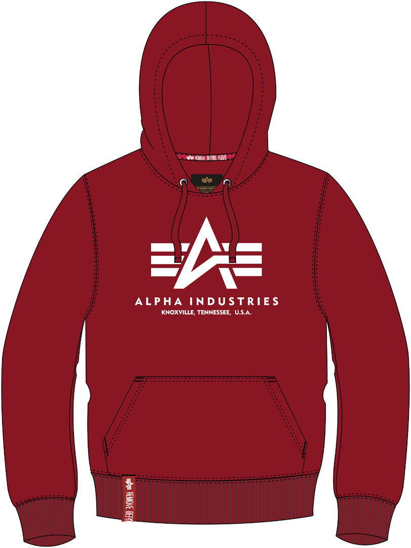Alpha Industries Basic Mikina s kapucí 2XS červená