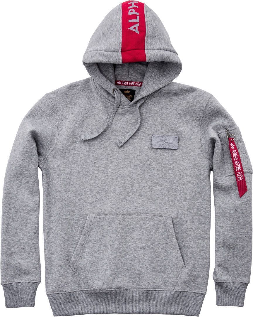 Alpha Industries Red Stripe Mikina s kapucí XS Šedá