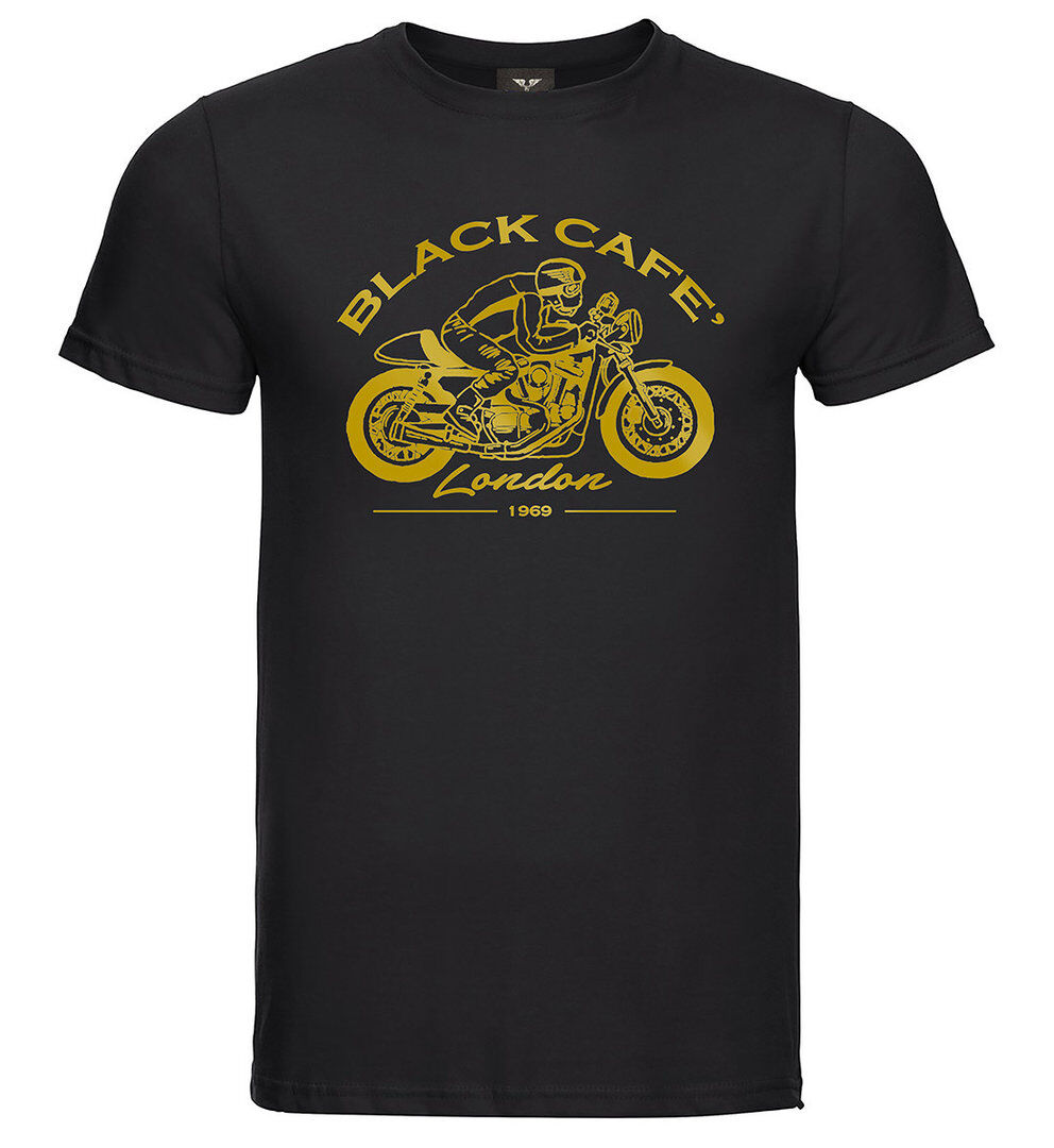 Black-Cafe London Classic Racer T-shirt S Černá Zlatá