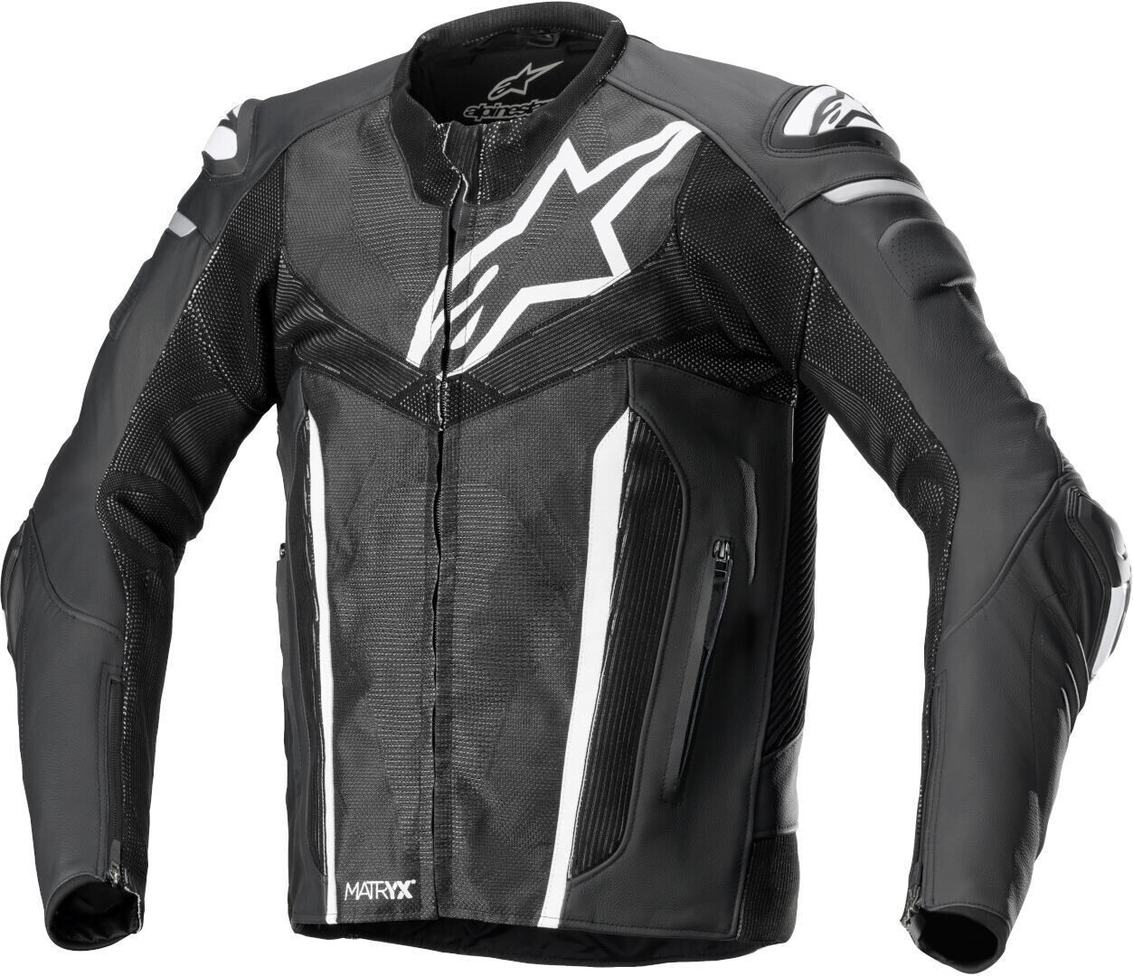 Alpinestars Fusion Motocyklová kožená bunda 54 Černá Šedá Bílá