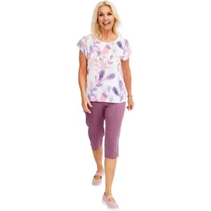 MODERNE HAUSFRAU Capri-Schlupfhose mit Biese 42 lila