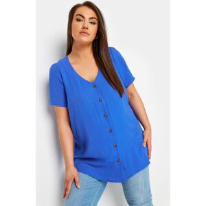 Yours – Bluse In Blau Mit Zierknopf, Große Größen Für Damen, Yours 58-60