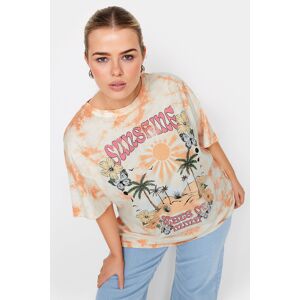 Yours – Tshirt In Orange Mit „Sunshine“Print Und Batikmuster, Große Größen Für Damen, Yours 58-60