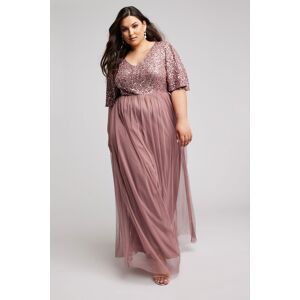 Luxe Curve Pink Embellished Maxi Dress, Große Größen Für Damen, Yours 58-60