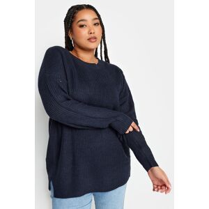 Yours – Strickpullover Mit Tief Angesetzter Schulter In Marineblau, Große Größen Für Damen, Yours 58-60