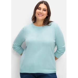 Sheego Große Größen: Pullover mit gerippten Abschlüssen, aqua, Gr.40-56