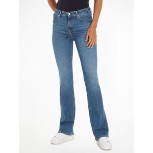 Bootcut-Jeans TOMMY HILFIGER Gr. 25, Länge 30, blau (mel) Damen Jeans Bootcut mit Bügelfalten