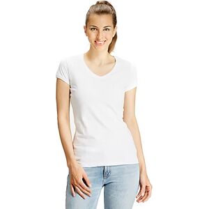 Shirt mit V-Ausschnitt für Damen, weiß