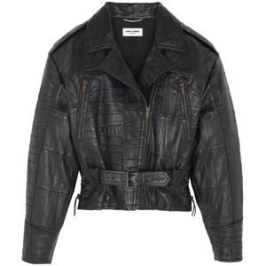 Saint Laurent Bikerjacke im Patchwork-Look - Schwarz 46/48/50 Male