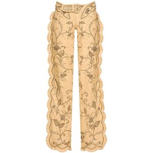 Dolce & Gabbana Lederhose mit Stickerei - Nude 38 Female