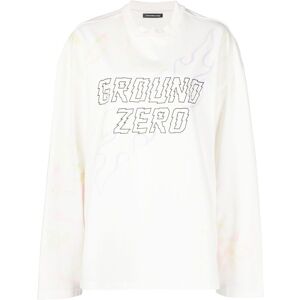 Ground Zero Langarmshirt mit Logo-Print - Weiß S/M Female