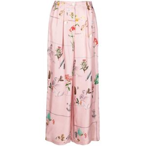 Lanvin Palazzohose mit Blatt-Print - Rosa 36/38/34 Female