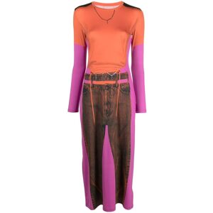 Pro-Ject Y/Project Kleid mit Trompe-l'oeil-Design - ORANGE/PINK 34 Female