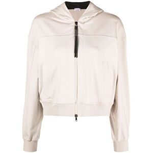 Brunello Cucinelli zip-fastening hooded sweatshirt - Nude S Female