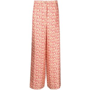 Versace Palazzohose aus Seide mit Blatt-Print - Rosa 38/40/42/44/46/36/50/48 Female