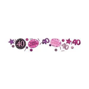 40. Geburtstag Konfetti pink schwarz