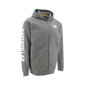 CAT Zip Hoodie Midweight Banner grau