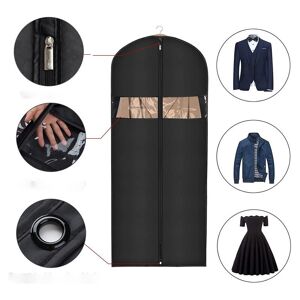 5er-Pack Premium-Kleiderhüllen, schwarz, 60 x 100 cm, Langzeitlagerung für Jacken, Mäntel, Anzüge, staub- und mottenfest B2 - Minkurow