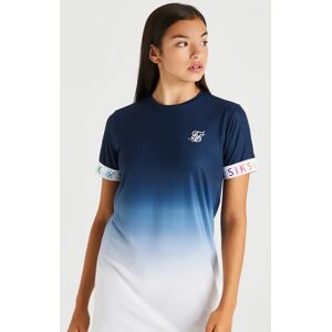 Siksilk Rainbow Fade T -Shirt -Kleid - Marine & Weiß 9-10 YRS