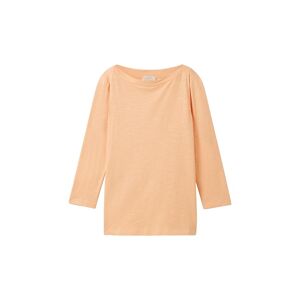 TOM TAILOR Damen 3/4 Arm Shirt mit Bio-Baumwolle, orange, Uni, Gr. XS