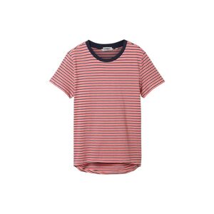 TOM TAILOR DENIM Damen T-Shirt mit Bio-Baumwolle, rosa, Streifenmuster, Gr. XS