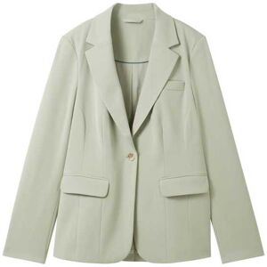 TOM TAILOR Damen Blazer mit recyceltem Polyester, grün, Uni, Gr. 34