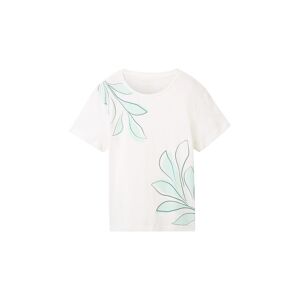 TOM TAILOR Damen T-Shirt mit Print, weiß, Print, Gr. XL